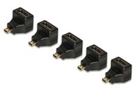 LINK LKADAT9405 Adapter HDMI-aansluiting op Micro HDMI-stekker 90° hoek - videoconverter Full HD 1080p voor camera's, tablets, pc's en monitoren