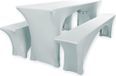 Merkloos Leopold Stretch 3-Piece Beer Table Cover Set for Beer Tent Set 50 cm or 70 cm Table Width with Oeko-Tex Standard 100 Seal "Tested Confidence (Grey, 50 x 220 cm)