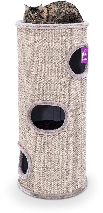 Petrebels Dome 110 Krabton voor katten - Cappuccino - Ø 45 x 110 cm