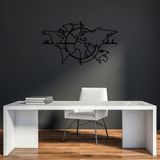 Stijlvol zwart decoratief metalen wandaccessoire, 118 x 68 cm, 100% metaal (1,5 mm dik), eenvoudige wandmontage, perfect voor moderne woondecoratie
