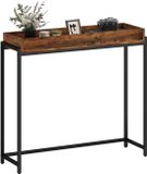 Homcom Console Table - Spaanplaat, Metaal - 100L x 30B x 91H cm - Rustiek Bruin