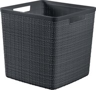 Curver Jute Opbergbox Donkergrijs Cube 17l 27,9x27,9xh27cm Vierkant Deep Shadow