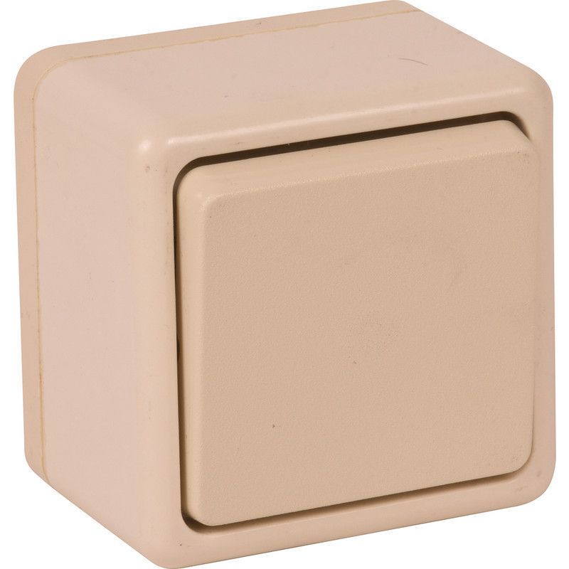 Wipschakelaar kruis opbouw Glanzend crème