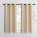 NICETOWN Gordijnen ondoorzichtig gordijn kort venster set van 2 H 137 x B 107 cm bistrogordijn verduisteringsgordijnen met oogjes, venstergordijn, moderne vitrage, Biscotti beige H 137 x B 107 cm