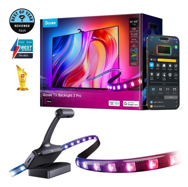 Govee H66A1 Slimme strookverlichting Wi-Fi/Bluetooth Zwart LED 75 leds Multi 337 lm Ambiance 5000 mm
