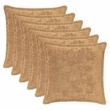 vidaXL - Kussensloop - 6 stuks - Houten - Taupe - 35 x 35 cm - Nep Konijnenbont