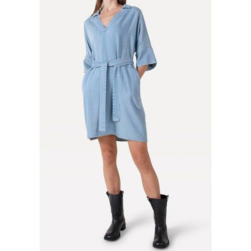 Another-Label denim jurk met wijde mouwen lichtblauw