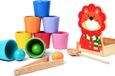 Montessori ballen in bekers - Jouets à partir de 3 ans - 8 ballen de 32 mm - Arc-en-ciel - Ballen en bois dans des gobelets - Ballen sensoriels