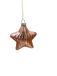 Étoile Boule de Noël en Verre Marron 8cm - 1 Pièce