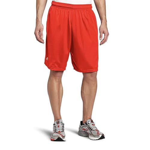 Russell Athletic Heren Mesh Short met zakken - Verbrand Oranje - 3XL