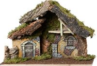 Decoris Lege Kerststal - Zonder Figuren - L43 x B19 x H29 cm - Hout/Mos