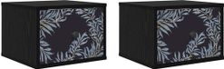vidaXL Wandkastje DOKKUM 2 st Zwart eiken 36 x 33 x 25 cm