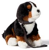 Uni-Toys Berner hondenpuppy, zittend - met riem - 19 cm (hoogte) - pluche hond, huisdier - pluche dier
