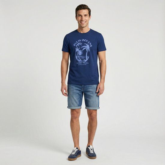 Cars Jeans T-shirt Yto Heren Navy Maat L