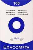 Exacompta 10x etui 100 steekkaarten bristol effen niet geperforeerd 100x150mm - Wit - 13302E