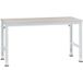 Manuflex AU4127.7035 Werk achtergrond tafel universele standaard met kunststof plaat, bxdxh = 2000x1000x760-870 mm Grijs-wit (RAL 7035)