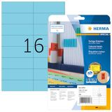 HERMA 4553 Gekleurde etiketten A4 afneembaar, set van 32 (105 x 37 mm, 640 vellen, papier, mat) zelfklevend, bedrukbaar, verwijderbaar en opnieuw klevende kleurenlabels, 10.240 etiketten, blauw