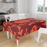 Bonamaison Tafelkleed, Anti-Mold, Sneldrogend, Waterdicht, 100% Polyester Tafellaken, Oranje Bordeaux, 140 x 160 Cm