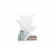 Baroni Home Ruimtebesparend boekenrek met 2 niveaus, verticaal boekenrek voor woonkamer, werkkamer en kinderkamer, 18 x 30 x 40 cm, wit
