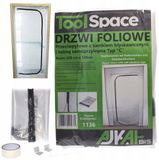ToolSpace - Renovatiefolie Deur - Stofwerende Deur - Plastic Stofgordijn - Met Rits en Schilderstape