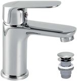 Novaservis Wastafelkraan met waste Click-Clack, chroom