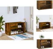 vidaXL Schoenenkast 80x35x45 cm bewerkt hout gerookt eikenkleurig
