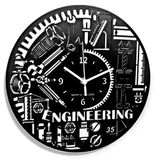 Instant Karma Clocks Wandklok Ingenieur Technisch ontwerp met mechanisch gereedschap 30 cm