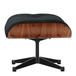 Vitra Eames Lounge Chair Ottoman Santos Palisander - Nubia Anthracite Black - Polished / Sides Black