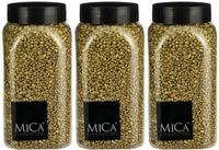 Mica Decorations decoratie stenen/granulaat - 3x - 650ml - goud