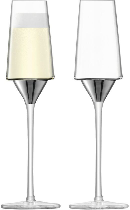 LSA International Space Champagneflute - 210 ml - Set van 2 Stuks - Platina