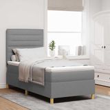 Prolenta Maison Exclusive - Lit boxspring à LED avec tête de lit gris clair 80 x 200 cm en tissu