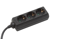 Meister Stekkerdoos 3-voudig - 1,4 m kabel - zwart