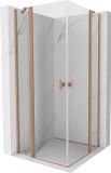 Mexen Mist Duo douchecabine scharnierend 80 x 80 cm, transparent, cuivre brossé