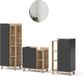 Vicco Meuble de salle de bain Karen, Sonoma/Antraciet, 4 pièces