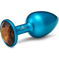 Rosebuds™ Verzwaarde Metalen Buttplug Alu Blauw Kristal M