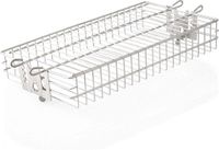 BBQ-Toro panier grill universel plat en acier inoxydable pour tournebroche, panier cage pour rôtissoire, réglable en hauteur en 4 positions