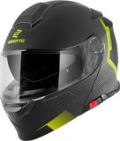 Bogotto H271 Wayke Systeemhelm Zwart/Grijs/Fluoriserend geel Maat XL