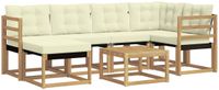 vidaXL - Buiten - bank - set - 7 - st - Wit - en - crèmekleurig