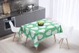 Bonamaison Tafelkleed, Anti-Mold, Sneldrogend, Waterdicht, 100% Polyester Tafellaken, Petroleum Groen, Wit, 140 x 140 Cm