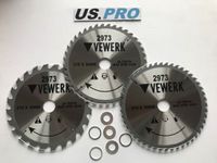 US.PRO tools by Bergen TCT cirkelzaagblad 210 mm 3-delig 24 + 40 + 48 tands