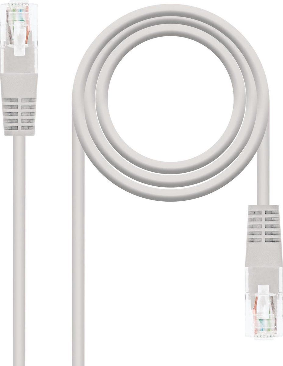 NANOCABLE 10.20.0405 Ethernet-netwerkkabel RJ45, Cat.6, UTP, AWG24, 100% koper, grijs, 5 m slang