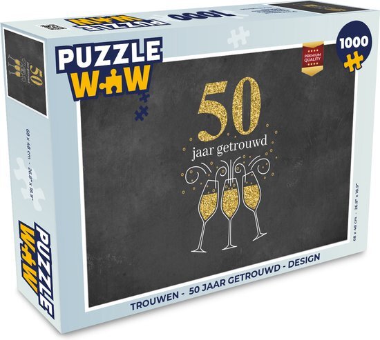 MuchoWow Puzzel Trouwen - 50 jaar getrouwd - Quotes - Spreuken - Legpuzzel - Puzzel 1000 stukjes volwassenen - Sinterklaas cadeautjes - Sinterklaas voor grote kinderen