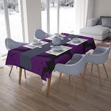 Bonamaison Tafelkleed, Anti-Mold, Sneldrogend, Waterdicht, 100% Polyester Tafellaken, Paars, zwart, 140 x 200 Cm