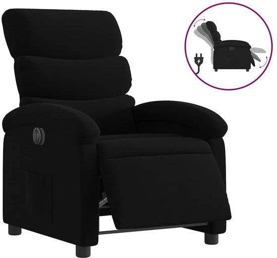 vidaXL Fauteuil elektrisch verstelbaar stof zwart