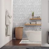Ambiance Zelfklevende tegelstickers voor terrassen, zelfklevend, cementtegels, mozaïek, wandtegels, badkamer en keuken, cementtegels, wandmontage, Azulejos, 10 x 10 cm, 60 stuks