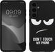 kwmobile telefoonhoesje geschikt voor Samsung Galaxy S23 FE - Hoesje voor smartphone in wit / zwart - Backcover van TPU - Don't Touch My Phone design