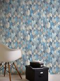 AS Creation MODERN GRAFISCH BEHANG - Beige Blauw Grijs