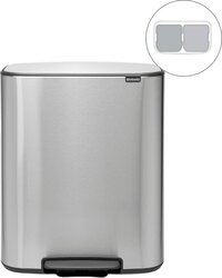 Brabantia Bo Prullenbak - 2 x 30 liter - Matt Steel Fingerprint Proof