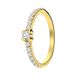 Lucardi Dames Zilveren goldplated ring met zirkonia stenen - Ring - 925 Zilver - Goudkleurig - 16 / 50 mm