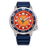 Citizen Promaster BN0169-03X Duikhorloge Blauw Mannen Solar Analoog Waterdicht Staal Oranje Wijzerplaat